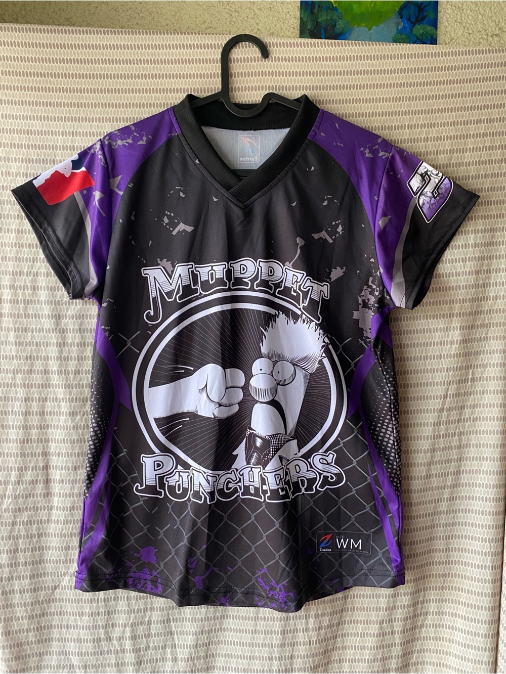 Muppet Punchers woman' Purple & Black Graphic jersey size medium